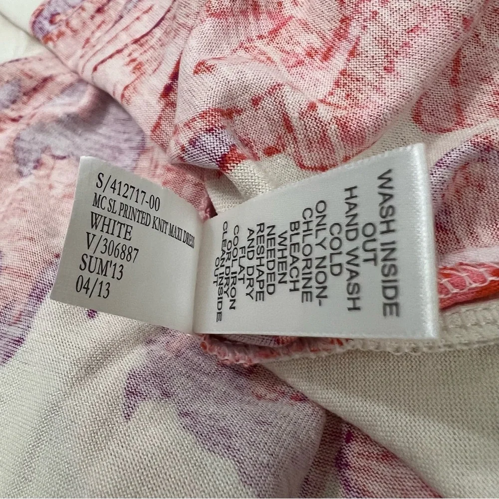 Banana Republic Milly Collection Chili Red Banana Leaf Silk Jersey Maxi Dress S - Picture 12 of 13